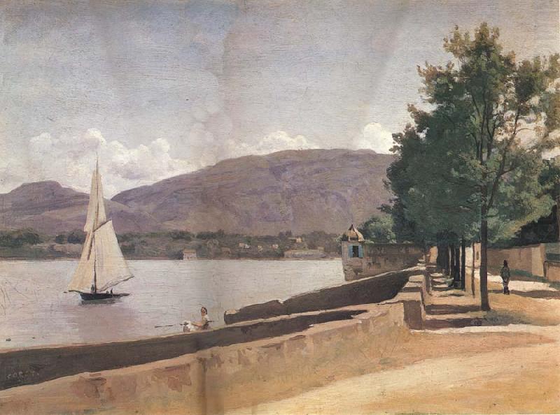 Corot Camille The quai give paquis in geneva china oil painting image